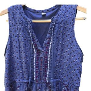 Old Navy Boho Sleeveless Maxi Dress, Blue Floral, Elastic Waist, Size XL, EUC